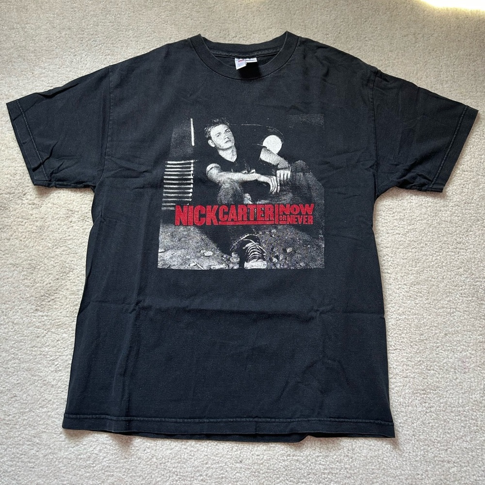 Vintage 2002 Nick Carter now or never shirt size men’s unisex large double sided